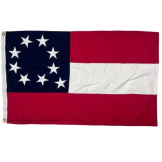 1st national confederate flag with 9 stars 3x5 ft cotton embroidered
