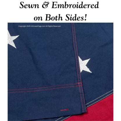 first national confederate flag 7 star stars and bars flag sewn cotton (re enactor quality with sleeve and ties) 3 x 5 ft.