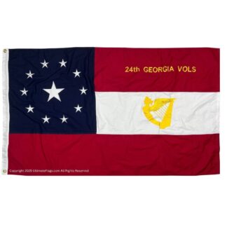 24th georgia volunteers flag 24th irish regiment flags – 3x5 ft cotton sewn confederate civil war replica