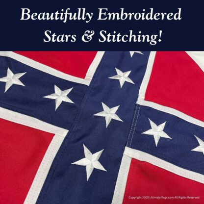 2nd national flag second national confederate flags sewn outdoor double nylon embroidered 3 x 5 ft.