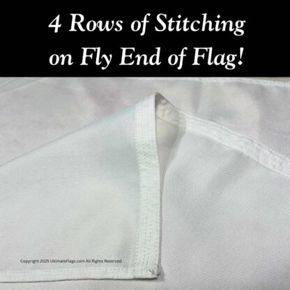 confederate 2nd national flag 3 x 6 ft. with pole hem / sleeve and ties sewn premium cotton embroidered (re enactors quality)