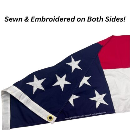 1st national confederate flag with 9 stars 3x5 ft cotton embroidered