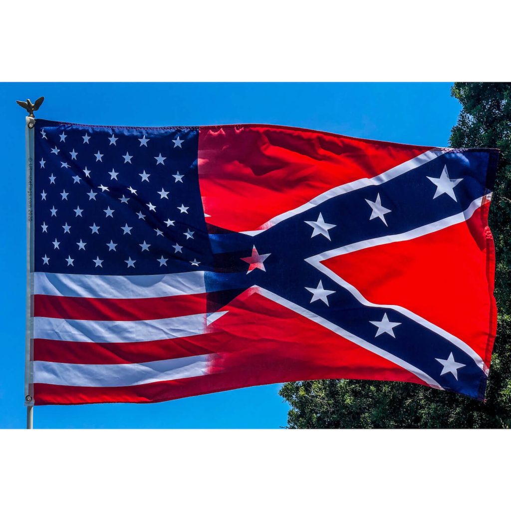 Rebel USA Flag Confederate American 1/2 & 1/2 Flags for Sale