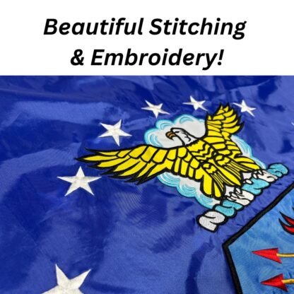 air force flag nylon embroidered double sided flags 12x18 inch, 2x3, or 3 x 5 ft.