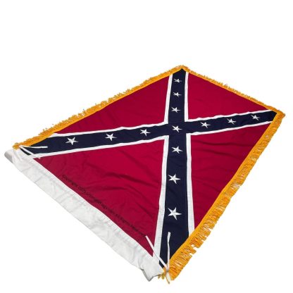 rebel flag cotton with fringe flags 3 x 5 ft. with pole sleeve / ties