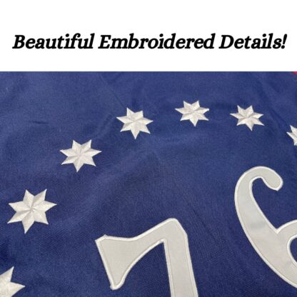 bennington 76 flag double nylon embroidered flags 3 x 5 ft.