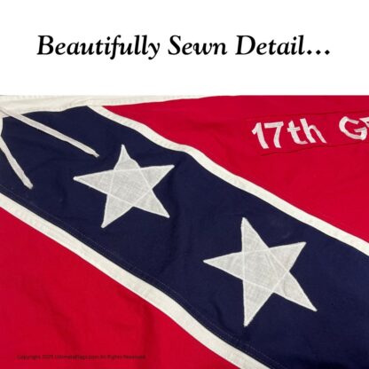17th infantry georgia flag cotton 52 inch x 52 inch with pole hem sleeve / ties