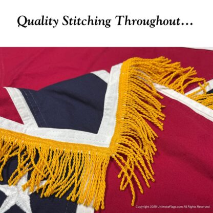 cavalry flag 32 x 32 inch cotton sewn gold fringe pole sleeve