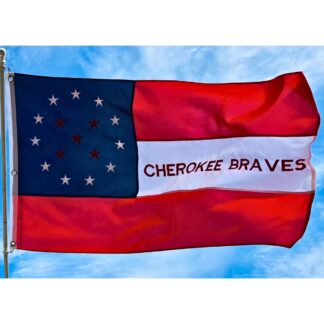 cherokee braves flag outdoor double nylon embroidered 3 x 5 ft.