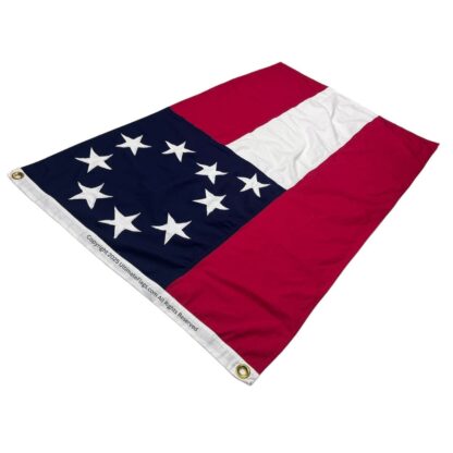 1st national confederate flag with 9 stars 3x5 ft cotton embroidered
