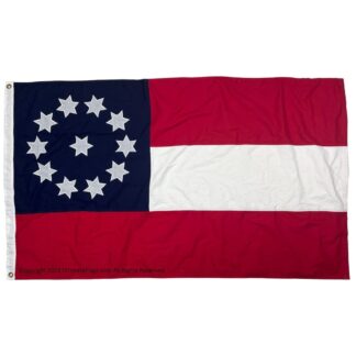georgia 2nd infantry confederate flag cotton 3 x 5 ft.