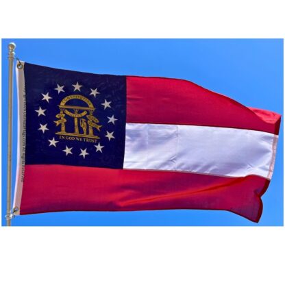 georgia flag ga flags state of georgia flag outdoor commercial double nylon sewn embroidered 3 x 5 ft.