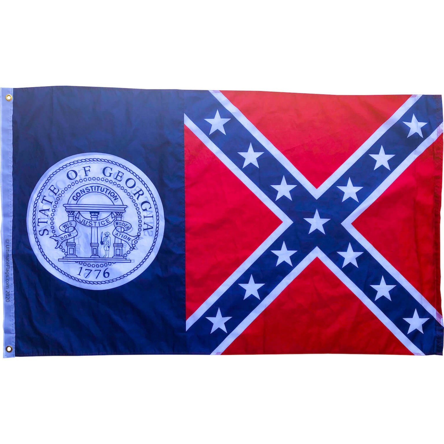 State of (19562001) GA Rebel Battle Flag 3 X 5 ft.