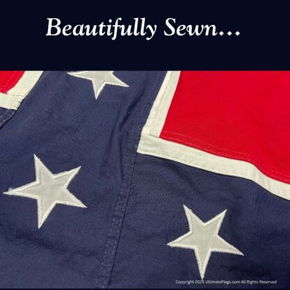 artillery confederate flag with sleeve and ties cotton 38 x 38 inch
