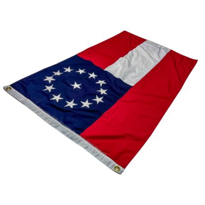 first national confederate flag cotton 13 star 1 in middle 3 x 5 ft.