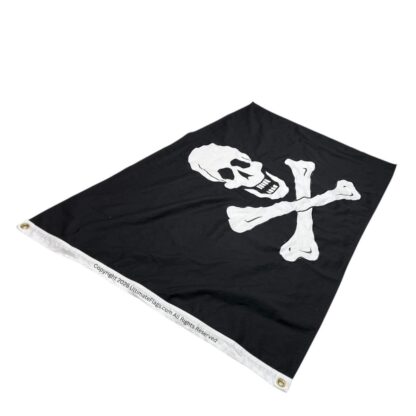 jolly roger flag pirate no patch cotton 3 x 5 ft.