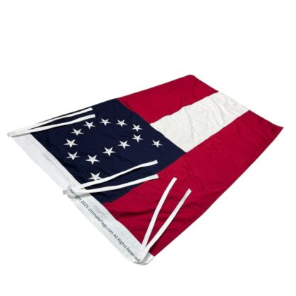 robert e lee cotton flag with sleeve and ties 3 x 5 ft.