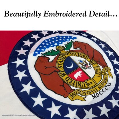 missouri flag state of mo flags sewn outdoor double nylon embroidered 3 x 5 ft.