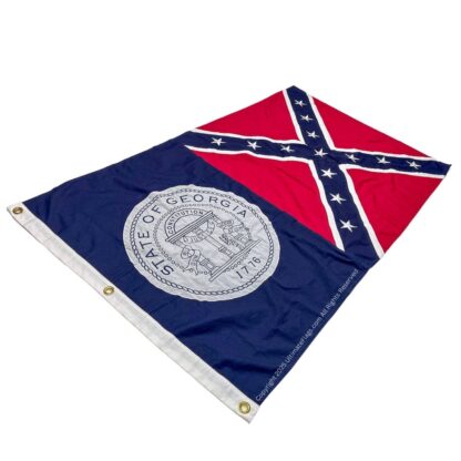 old georgia state flag 1956 2001 premium cotton embroidered 2x3 3x5 4x6 ft.