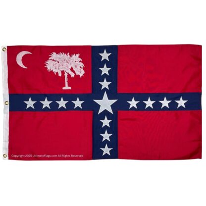 confederate south carolina sovereignty flag double nylon embroidered 3 x 5 ft.