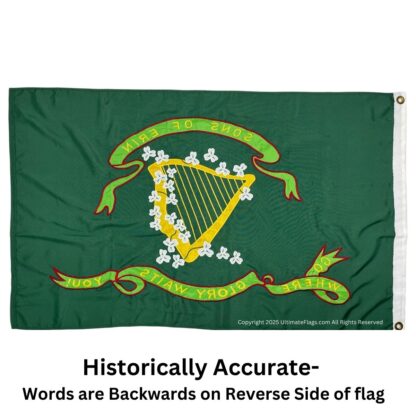 sons of erin csa irish flag, irish confederate flag nylon embroidered 3 x 5 ft. (2ply available)