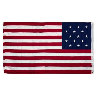 star spangled banner flag – authentic 15 star fort mchenry replica flags , 3x5 ft, embroidered double nylon