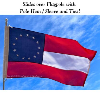 first national confederate 13 stars and bars flag double nylon embroidered 3 x 5 ft. with pole sleeve