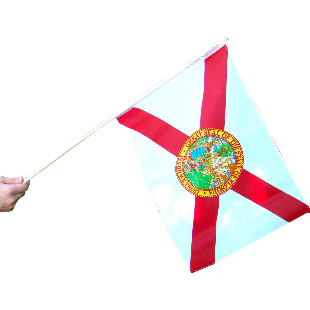 State of Florida Flag 12 x 18 inch on Stick (FL flags for sale)