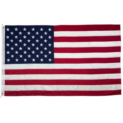 usa flag commercial 2 ply poly embroidered 12"x18", 3x5, 4x6, 5x8, 6x10, 8x12, 10x15, 10x19, 15x25, 20x30, 30x50, 50x80 ft (made in america)