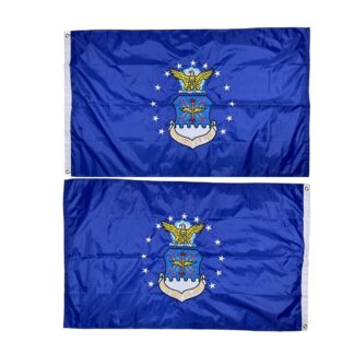 air force flag nylon embroidered double sided flags 12x18 inch, 2x3, or 3 x 5 ft.