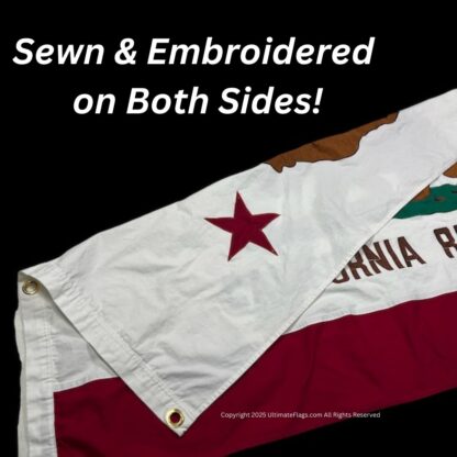 california flag ca flags sewn & embroidered cotton 3 x 5 ft.