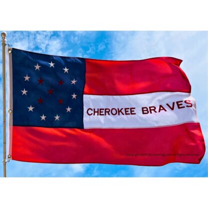cherokee braves flag outdoor double nylon embroidered 3 x 5 ft.
