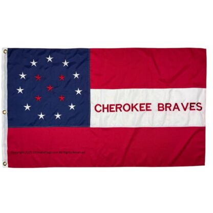 cherokee braves flag outdoor double nylon embroidered 3 x 5 ft.
