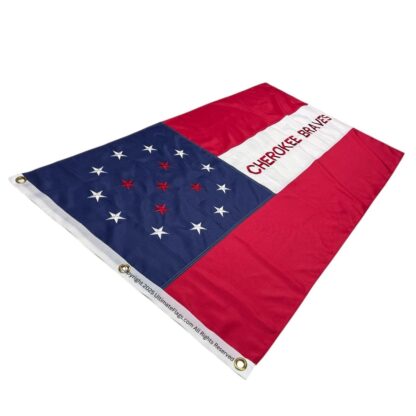 cherokee braves flag outdoor double nylon embroidered 3 x 5 ft.