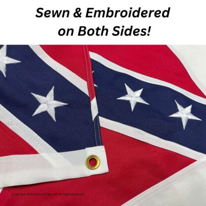 3rd national confederate flag double nylon sewn embroidered outdoor tough heavy duty flags
