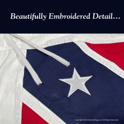 artillery confederate flag with sleeve and ties cotton 38 x 38 inch