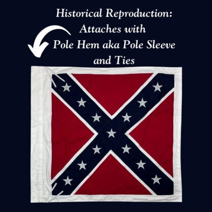 artillery confederate flag with sleeve and ties cotton 38 x 38 inch
