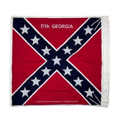 17th infantry georgia flag cotton 52 inch x 52 inch with pole hem sleeve / ties