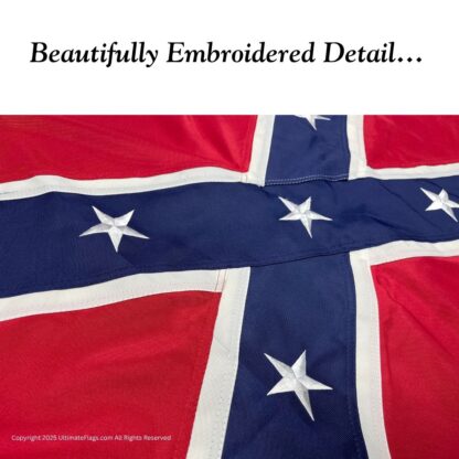 confederate flags for sale rebel flag double nylon embroidered flag with sleeve 3 x 5 ft.