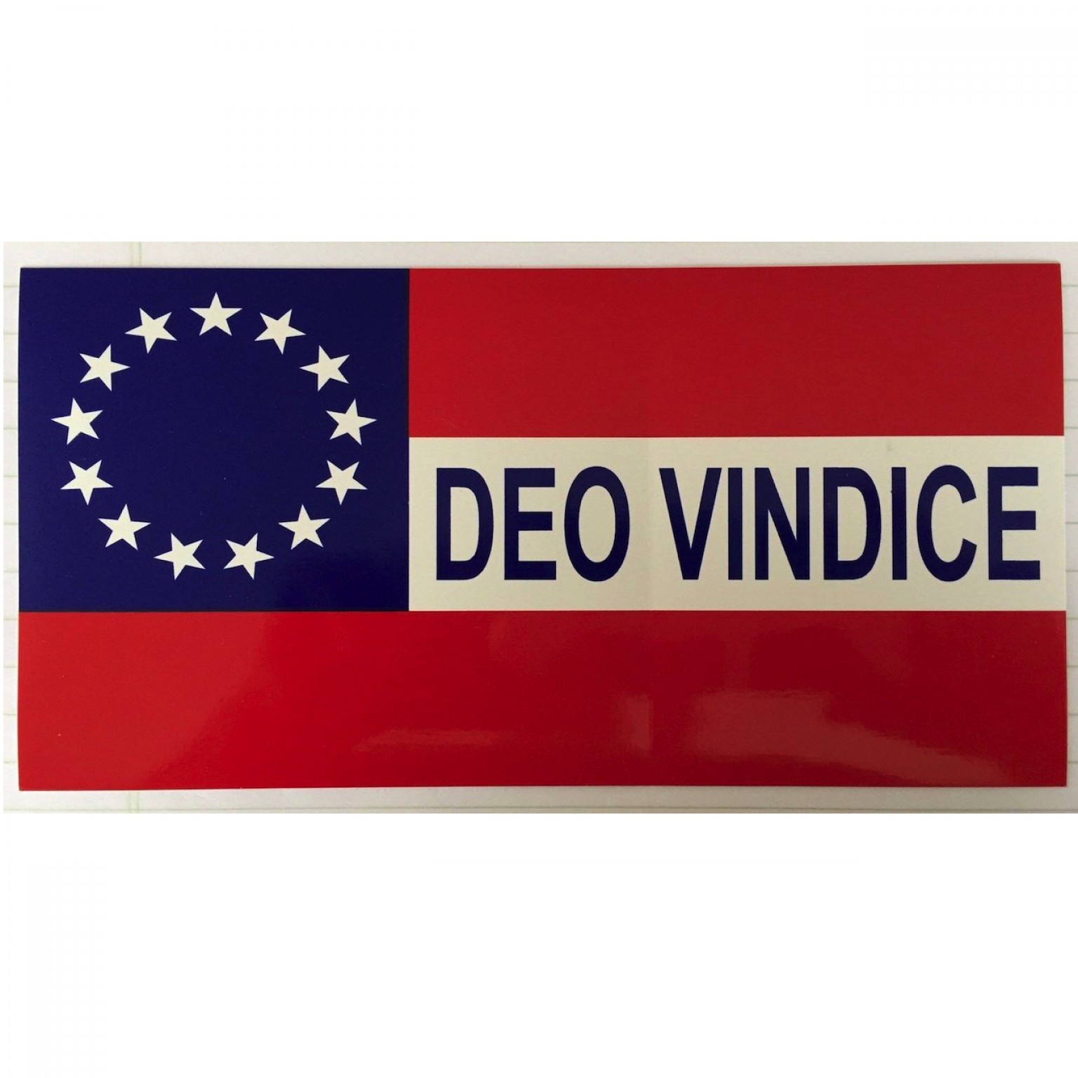 Confederate Stars and Bars Deo Vindice Bumper Sticker