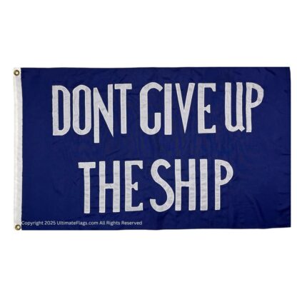 commodore perry flag dont give up the ship flags sewn double nylon embroidered 3 x 5 ft.