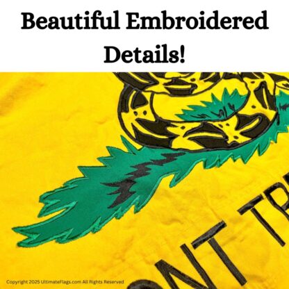 gadsden don't tread on me flag yellow cotton 3 x 5 ft.