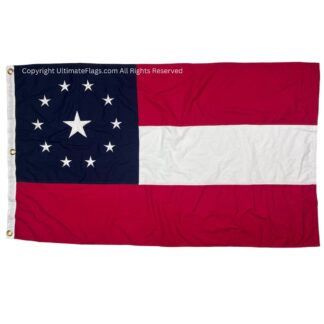 first confederate flag 11 star one in the middle cotton 12x18 inch, 3 x 5 or 4x6 ft