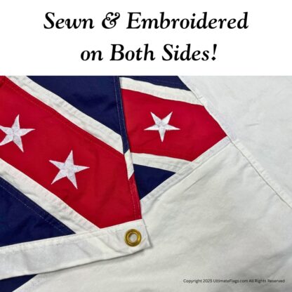 fort fisher flag – 2nd national confederate garrison flag general sam bell maxey flags – 3x5 ft cotton sewn & embroidered