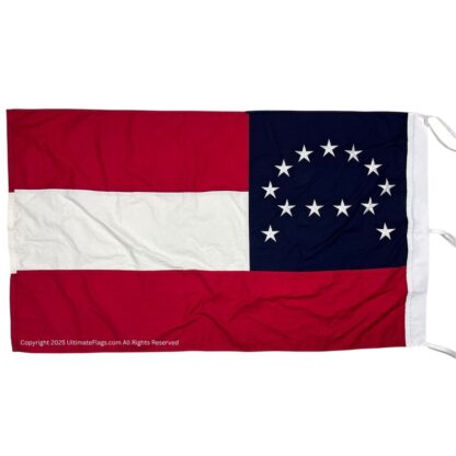 robert e lee cotton flag with sleeve and ties 3 x 5 ft.