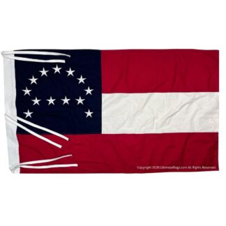robert e lee cotton flag with sleeve and ties 3 x 5 ft.