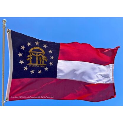 georgia flag ga flags state of georgia flag outdoor commercial double nylon sewn embroidered 3 x 5 ft.