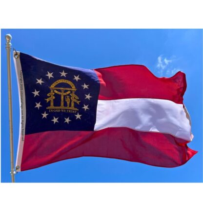 georgia flag ga flags state of georgia flag outdoor commercial double nylon sewn embroidered 3 x 5 ft.