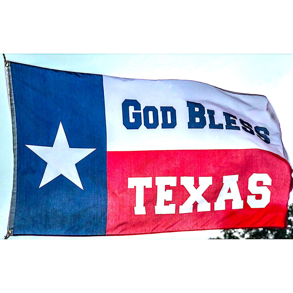 God Bless Texas Flag, State of TX Flag 3x5 ft Standard Ultimate Flags