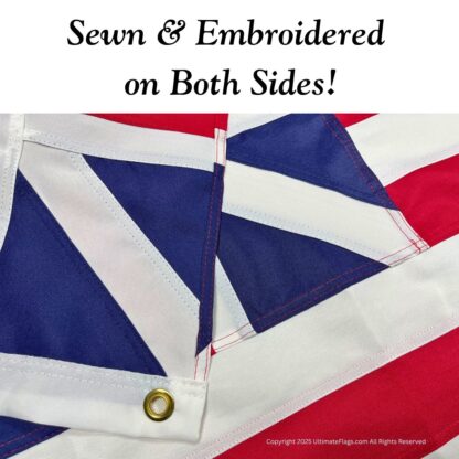 grand union continental colors flag double nylon embroidered 3 x 5 ft.